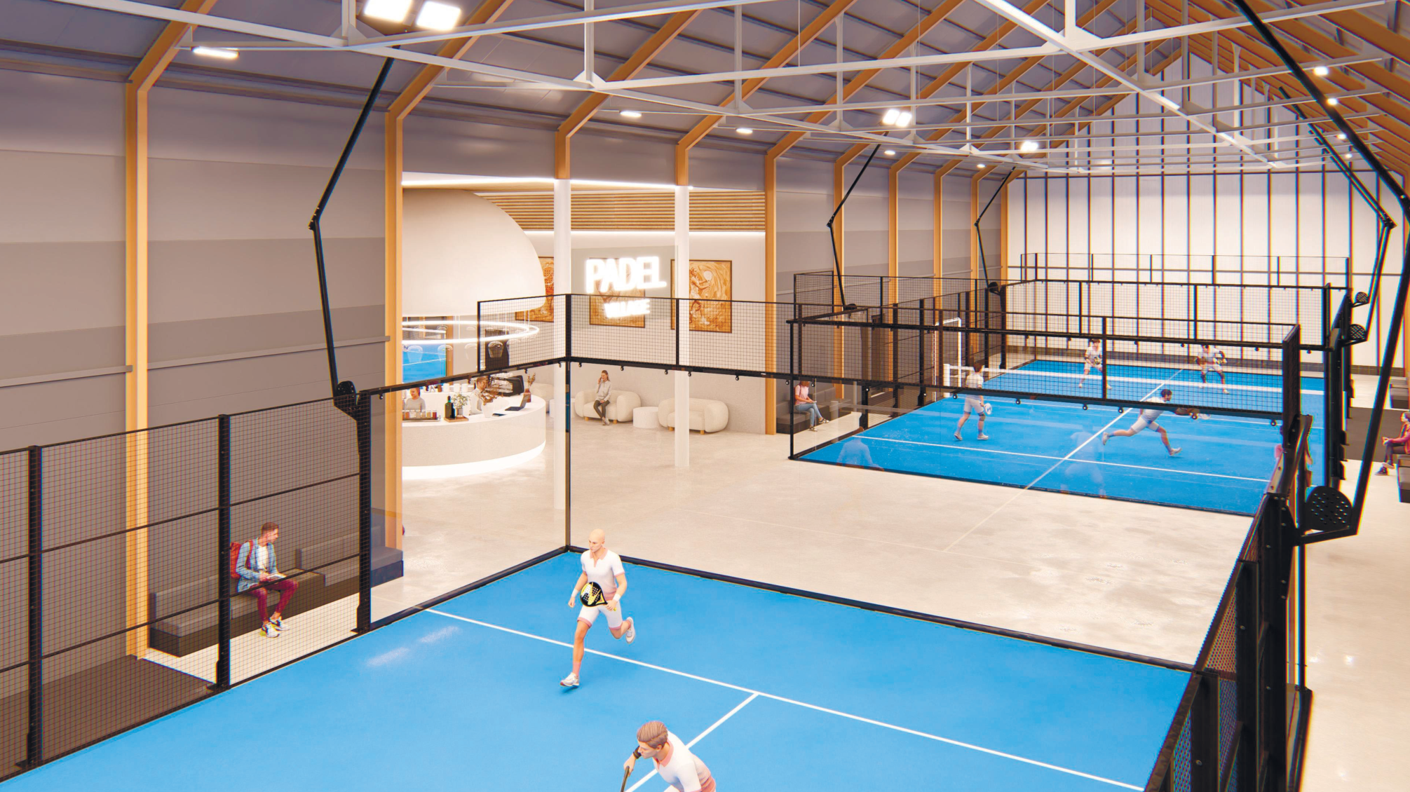 Ресепшен и корты Padel Village