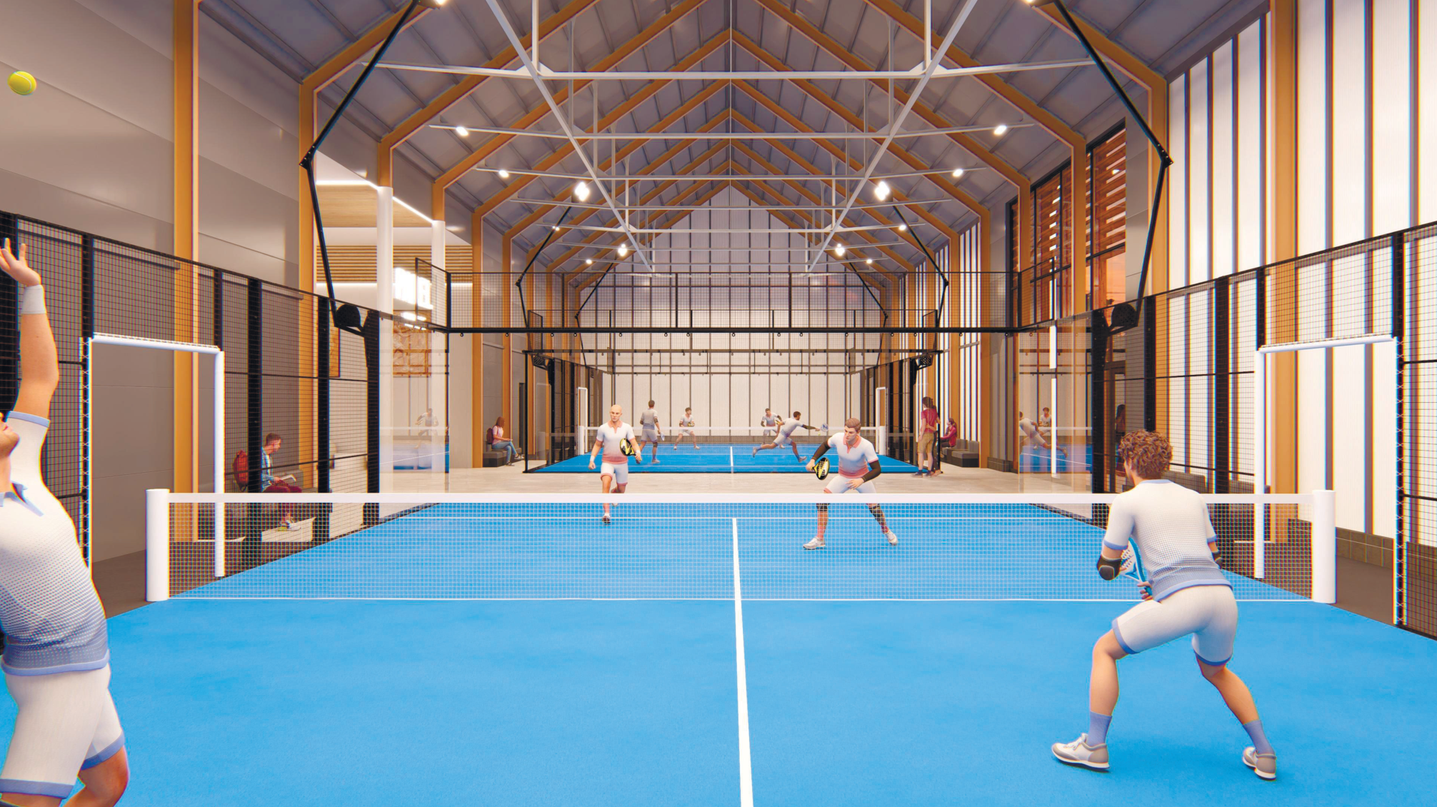 Игра в падел на кортах Padel Village